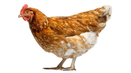 Fototapeta premium single hen chicken standing isolated on white