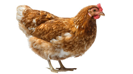 Fototapeta premium single hen chicken standing isolated on white