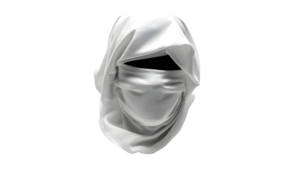 HD realistic criminal face mask hidden face isolated on white or white png