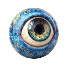 Galaxy Eye Surreal orb reflecting the cosmos in a human eye with isolated.