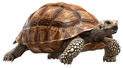 Naklejka premium walking land turtle isolated on white