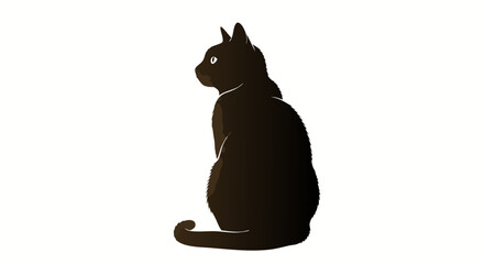 Minimalist Vector SVG Illustration of a Sitting Cat in Black Silhouette Style for Web and Branding
