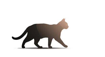 Minimalist Vector SVG Illustration of a Cat Silhouette in Monochrome Style for Web and App Design
