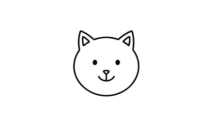 Vector Minimalist Line Art SVG Icon of Dog Head in Black and White Geometric Style for Web and Mobile Design