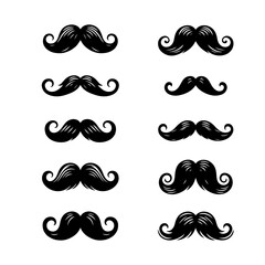 Collection of Various Black Mustaches
