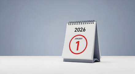 Calendar showing January 1, 2026 for a new year and fresh start