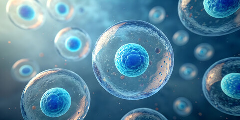 Close up of cells under a microscope, showing the inner workings of life