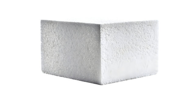 piece of white polystyrene foam isolated on white