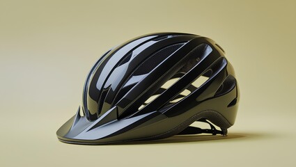 Fototapeta premium Yellow Cycling Helmet for Safety and Comfort – Modern Lightweight Bike Helmet Design