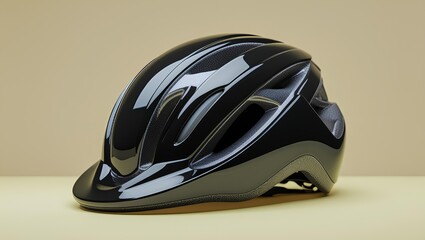 Fototapeta premium Yellow Cycling Helmet for Safety and Comfort – Modern Lightweight Bike Helmet Design