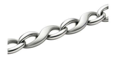 Chain with alternating wave and plain links