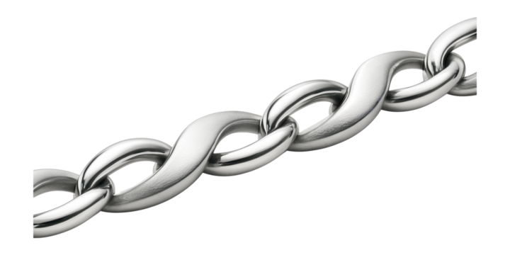 Chain with alternating wave and plain links