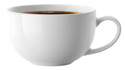 HD realistic small blank white coffee cup isolated on white png
