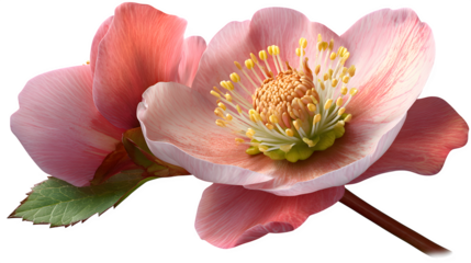 HD realistic Christmas rose flower isolated on white png
