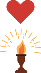 Fire torch sign vector shape