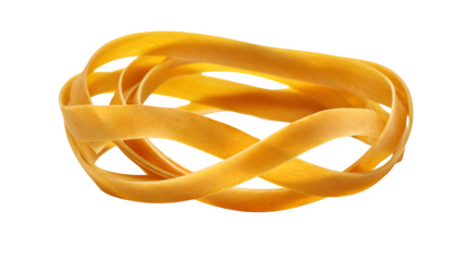 cut rubber band in relaxed position isolated on white
