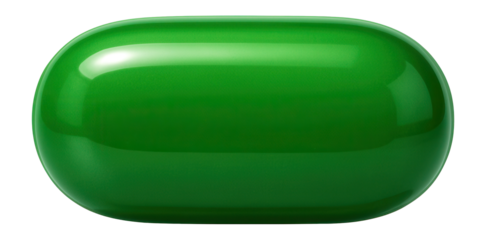 Oval green tablet with glossy finish