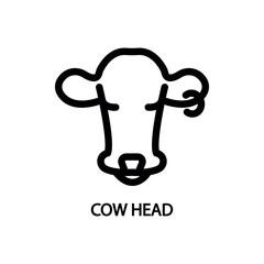 Cow head icon. Linear vector illustration from fauna collection. Outline cow head icon vector. Thin line symbol for use on web and mobile apps, logo, print media.