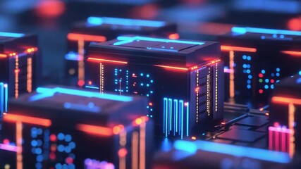 Quantum computer processing data in futuristic server room - Powered by Adobe