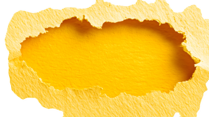 torn yellow paper frame design isolated on white