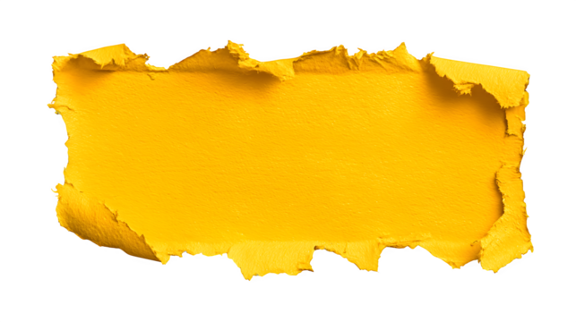 torn yellow paper frame design isolated on white