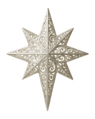 Fototapeta premium Silver star of Bethlehem with intricate filigree design