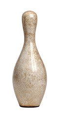 Cream-colored bowling pin-shaped vase with speckled design