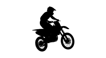 adrenaline rush motocross rider silhouette, isolated on transparent background
