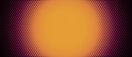 Solar eclipse or atomic explosion with glowing orange pink halftone. Summer solstice heat, nuclear blast or radiant sun energy for dramatic design, sci-fi or festival concept. Vector illustration. © artyway