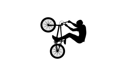 Fototapeta premium bmx rider silhouette gravitydefying freestyle, isolated on transparent background