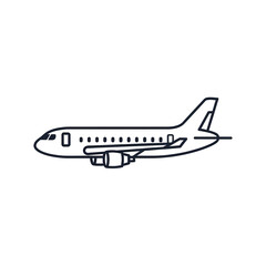 Sleek modern airplane outline symbolizing travel, adventure, and global connectivity for business journeys