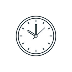 Modern minimalist clock face icon symbolizing time management and punctuality for business concepts