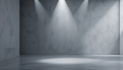 Minimal Elegance: Abstract Grey Background with Empty Room Spotlight Effect in Vector Graphic Style