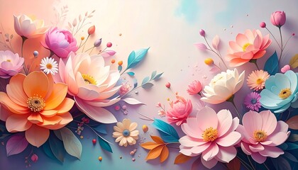 Abstract Floral Banner for Advertising