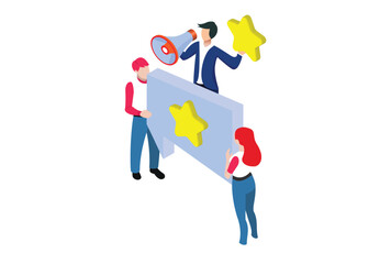 Hand show gesture, best conceptual target. Score app, can use for web banner, infographics, hero images. Flat isometric vector illustration isolated on white background