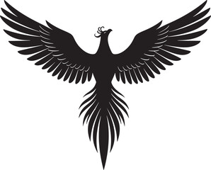 Fototapeta premium Phoenix rising with outstretched wings, a powerful mythological bird symbolizing fire, rebirth, and eternal life