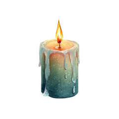 Glowing Candle Flame Cozy Warmth with Festive Light, and Digital Art on Black.