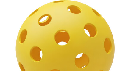 Isolated Yellow Pickleball Ball