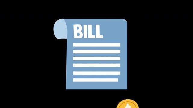 Animated bill icon, suitable for financial businesses, invoices, and money management concepts