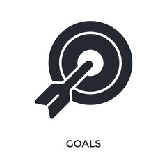 Goals Icon Glyph Style. Vector Illustration For Graphic Design