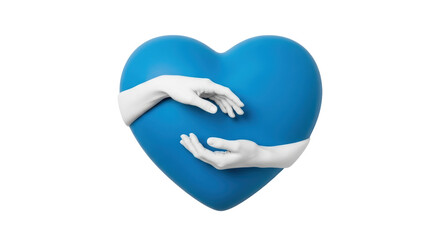 Isolated Heart with Hugging Hands