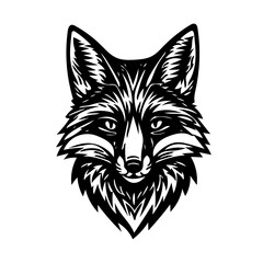Fototapeta premium minimalist wolf tattoo design, vector portrait of fox