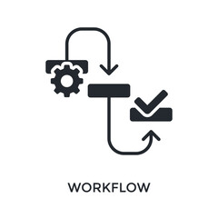 Workflow Icon Glyph Style. Vector Illustration For Graphic Design