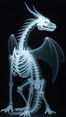 ドラゴンのレントゲン写真、モノクロ