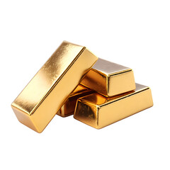 gold bars on transparent background isolated on PNG 