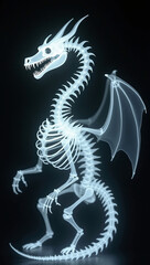 ドラゴンのレントゲン写真、モノクロ