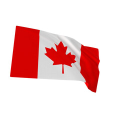 Canadian National Flag Waving Symbolizing Freedom and Unity, isolated on transparent background , 3d, png