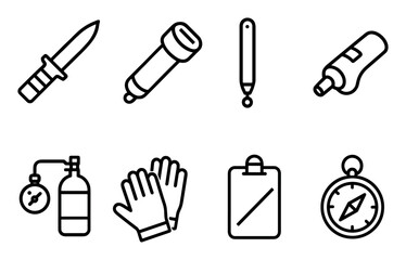 Fototapeta premium Diving Equipment Icons