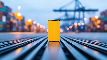 Import A container full of imported items being scanned for customs clearance at a port.