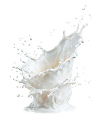 Milk splash, a dynamic, frothy, white liquid arc against a black background.  A perfect, isolated image of milk in motion